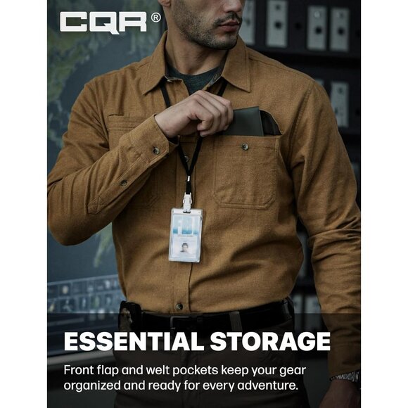 Mens Suede Wheat Brown Cotton Flannel Shirt Long Sleeve Casual Outdoor Plaid - Picture 9 of 9